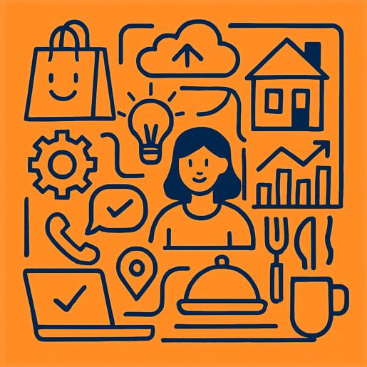 All in one place illustration orange and navy colours-1